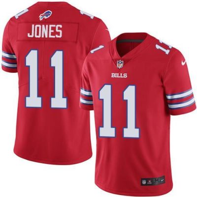 Buffalo Bills #11 Zay Jones Red Stitched NFL Limited Rush Jersey