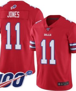 Buffalo Bills #11 Zay Jones Red Stitched NFL Limited Rush 100th Season Jersey