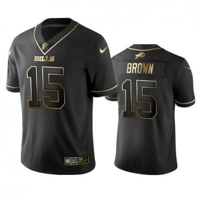 Buffalo Bills #15 John Brown Black Golden Limited Edition Stitched NFL Jersey