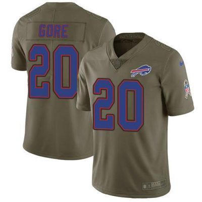 Buffalo Bills #20 Frank Gore Olive Stitched NFL Limited 2017 Salute To Service Jersey