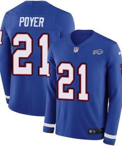 Buffalo Bills #21 Jordan Poyer Royal Blue Team Color Stitched NFL Limited Therma Long Sleeve Jersey