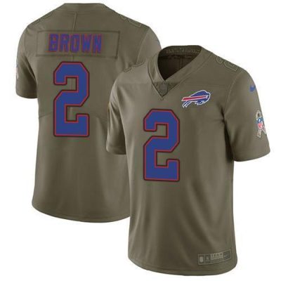 Buffalo Bills #2 John Brown Olive Stitched NFL Limited 2017 Salute To Service Jersey