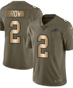 Buffalo Bills #2 John Brown Olive/Gold Stitched NFL Limited 2017 Salute To Service Jersey