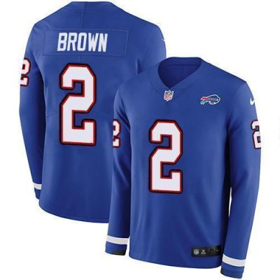 Buffalo Bills #2 John Brown Royal Blue Team Color Stitched NFL Limited Therma Long Sleeve Jersey