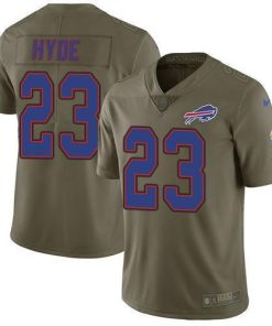 Buffalo Bills #23 Micah Hyde Olive Stitched NFL Limited 2017 Salute To Service Jersey