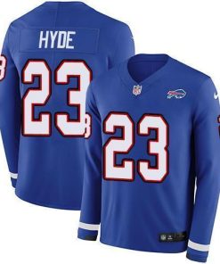 Buffalo Bills #23 Micah Hyde Royal Blue Team Color Stitched NFL Limited Therma Long Sleeve Jersey
