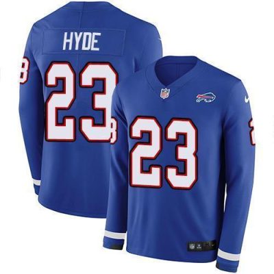 Buffalo Bills #23 Micah Hyde Royal Blue Team Color Stitched NFL Limited Therma Long Sleeve Jersey