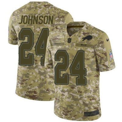 Buffalo Bills #24 Taron Johnson Camo Stitched NFL Limited 2018 Salute To Service Jersey