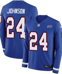 Buffalo Bills #24 Taron Johnson Royal Blue Team Color Stitched NFL Limited Therma Long Sleeve Jersey