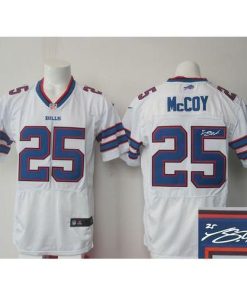 Buffalo Bills #25 LeSean McCoy White Stitched NFL Elite Autographed Jersey