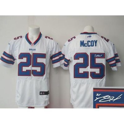 Buffalo Bills #25 LeSean McCoy White Stitched NFL Elite Autographed Jersey