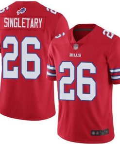 Buffalo Bills #26 Devin Singletary Red Stitched NFL Limited Rush Jersey