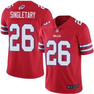 Buffalo Bills #26 Devin Singletary Red Stitched NFL Limited Rush Jersey