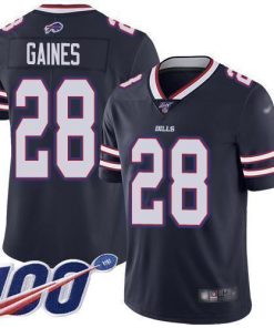 Buffalo Bills #28 E.J. Gaines Navy Stitched NFL Limited Inverted Legend 100th Season Jersey