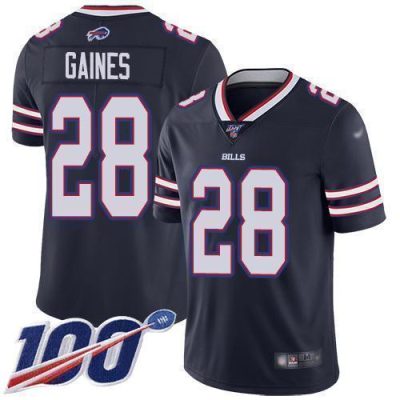 Buffalo Bills #28 E.J. Gaines Navy Stitched NFL Limited Inverted Legend 100th Season Jersey