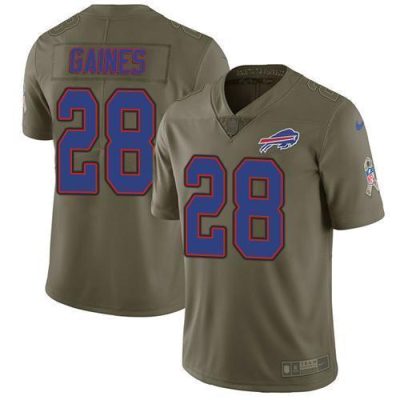 Buffalo Bills #28 E.J. Gaines Olive Stitched NFL Limited 2017 Salute To Service Jersey