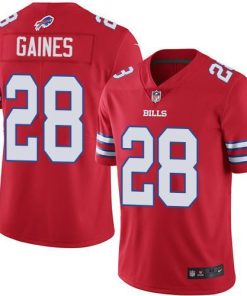 Buffalo Bills #28 E.J. Gaines Red Stitched NFL Limited Rush Jersey