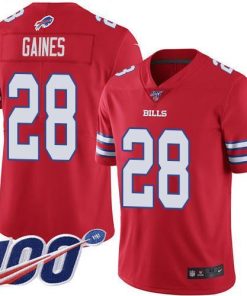 Buffalo Bills #28 E.J. Gaines Red Stitched NFL Limited Rush 100th Season Jersey
