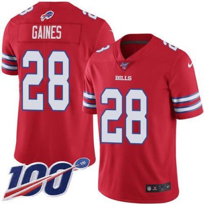 Buffalo Bills #28 E.J. Gaines Red Stitched NFL Limited Rush 100th Season Jersey