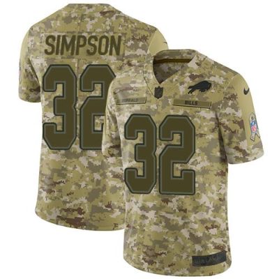 Buffalo Bills #32 O. J. Simpson Camo Stitched NFL Limited 2018 Salute To Service Jersey