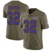Buffalo Bills #32 O. J. Simpson Olive Stitched NFL Limited 2017 Salute To Service Jersey