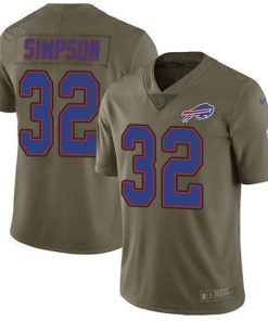Buffalo Bills #32 O. J. Simpson Olive Stitched NFL Limited 2017 Salute To Service Jersey