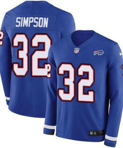 Buffalo Bills #32 O. J. Simpson Royal Blue Team Color Stitched NFL Limited Therma Long Sleeve Jersey