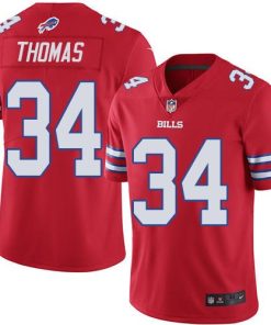 Buffalo Bills #34 Thurman Thomas Red Stitched NFL Elite Rush Jersey