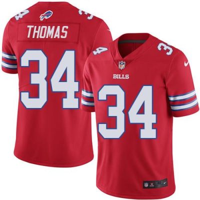 Buffalo Bills #34 Thurman Thomas Red Stitched NFL Elite Rush Jersey