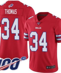 Buffalo Bills #34 Thurman Thomas Red Stitched NFL Limited Rush 100th Season Jersey