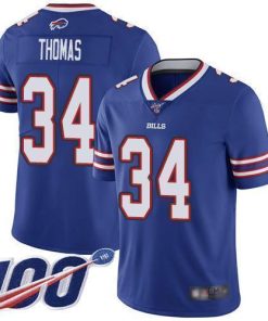 Buffalo Bills #34 Thurman Thomas Royal Blue Team Color Stitched NFL 100th Season Vapor Limited Jersey