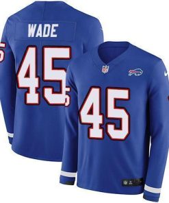 Buffalo Bills #45 Christian Wade Royal Blue Team Color Stitched NFL Limited Therma Long Sleeve Jersey