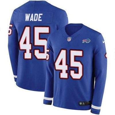 Buffalo Bills #45 Christian Wade Royal Blue Team Color Stitched NFL Limited Therma Long Sleeve Jersey