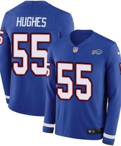 Buffalo Bills #55 Jerry Hughes Royal Blue Team Color Stitched NFL Limited Therma Long Sleeve Jersey