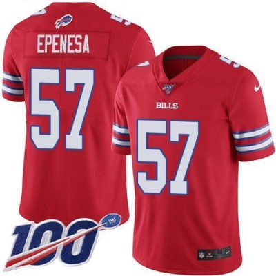 Buffalo Bills #57 A.J. Epenesas Red Stitched NFL Limited Rush 100th Season Jersey