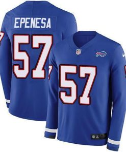Buffalo Bills #57 A.J. Epenesas Royal Blue Team Color Stitched NFL Limited Therma Long Sleeve Jersey