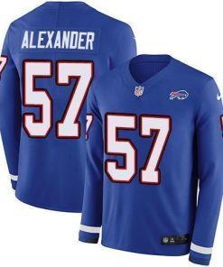 Buffalo Bills #57 Lorenzo Alexander Royal Blue Team Color Stitched NFL Limited Therma Long Sleeve Jersey