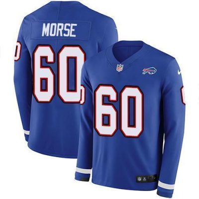 Buffalo Bills #60 Mitch Morse Royal Blue Team Color Stitched NFL Limited Therma Long Sleeve Jersey