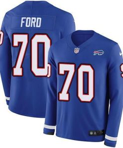Buffalo Bills #70 Cody Ford Royal Blue Team Color Stitched NFL Limited Therma Long Sleeve Jersey