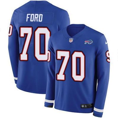 Buffalo Bills #70 Cody Ford Royal Blue Team Color Stitched NFL Limited Therma Long Sleeve Jersey