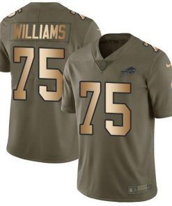 Buffalo Bills #75 Daryl Williams Olive/Gold Stitched NFL Limited 2017 Salute To Service Jersey