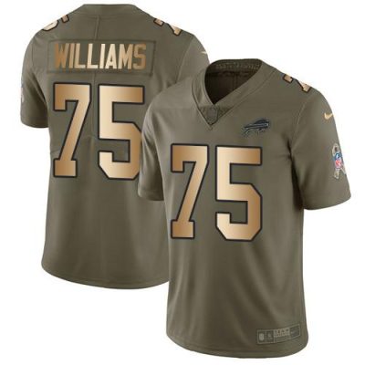 Buffalo Bills #75 Daryl Williams Olive/Gold Stitched NFL Limited 2017 Salute To Service Jersey