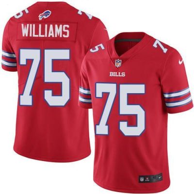 Buffalo Bills #75 Daryl Williams Red Stitched NFL Limited Rush Jersey