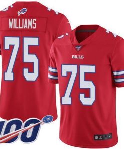 Buffalo Bills #75 Daryl Williams Red Stitched NFL Limited Rush 100th Season Jersey