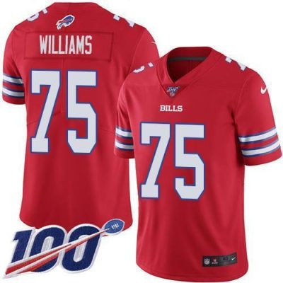 Buffalo Bills #75 Daryl Williams Red Stitched NFL Limited Rush 100th Season Jersey