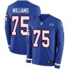 Buffalo Bills #75 Daryl Williams Royal Blue Team Color Stitched NFL Limited Therma Long Sleeve Jersey