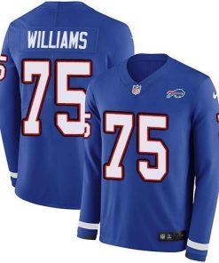 Buffalo Bills #75 Daryl Williams Royal Blue Team Color Stitched NFL Limited Therma Long Sleeve Jersey