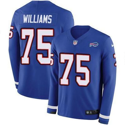 Buffalo Bills #75 Daryl Williams Royal Blue Team Color Stitched NFL Limited Therma Long Sleeve Jersey