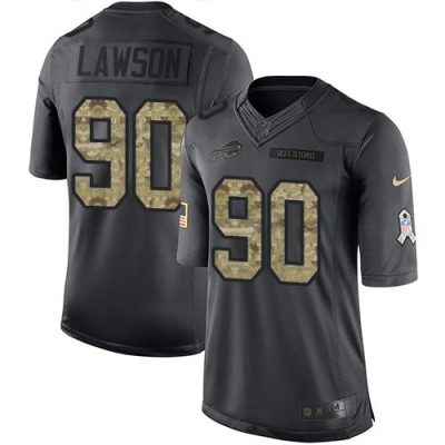 Buffalo Bills #90 Shaq Lawson Black Stitched NFL Limited 2016 Salute To Service Jersey