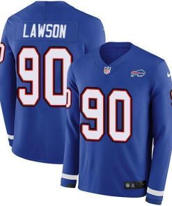 Buffalo Bills #90 Shaq Lawson Royal Blue Team Color Stitched NFL Limited Therma Long Sleeve Jersey